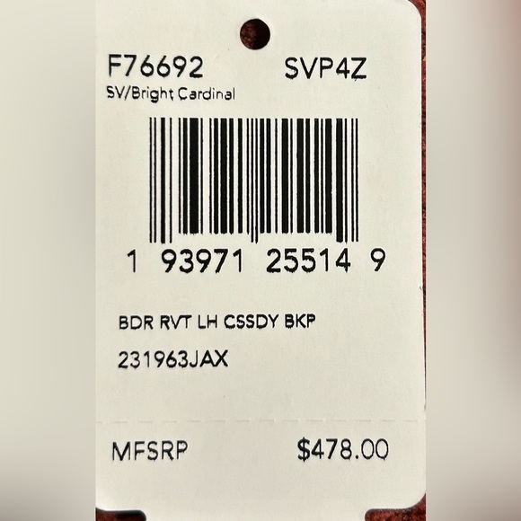 COACH Cassidy Pebble Leather Border Rivets Backpack/Top Handle inBright Cardinal - Picture 13 of 14